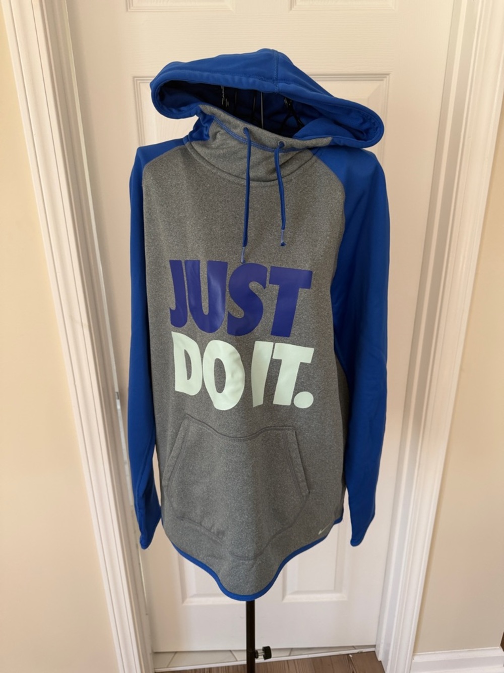 Nike Gray & Royal Blue 'Just Do It.' Pullover Hoodie